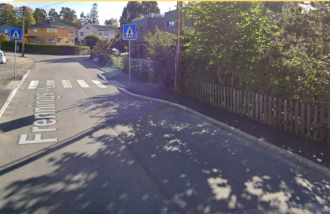 Bilde av fare for innsnevring høyre-skiltet