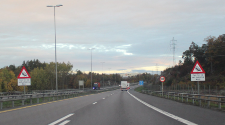 Bilde av fare for kø-skiltet