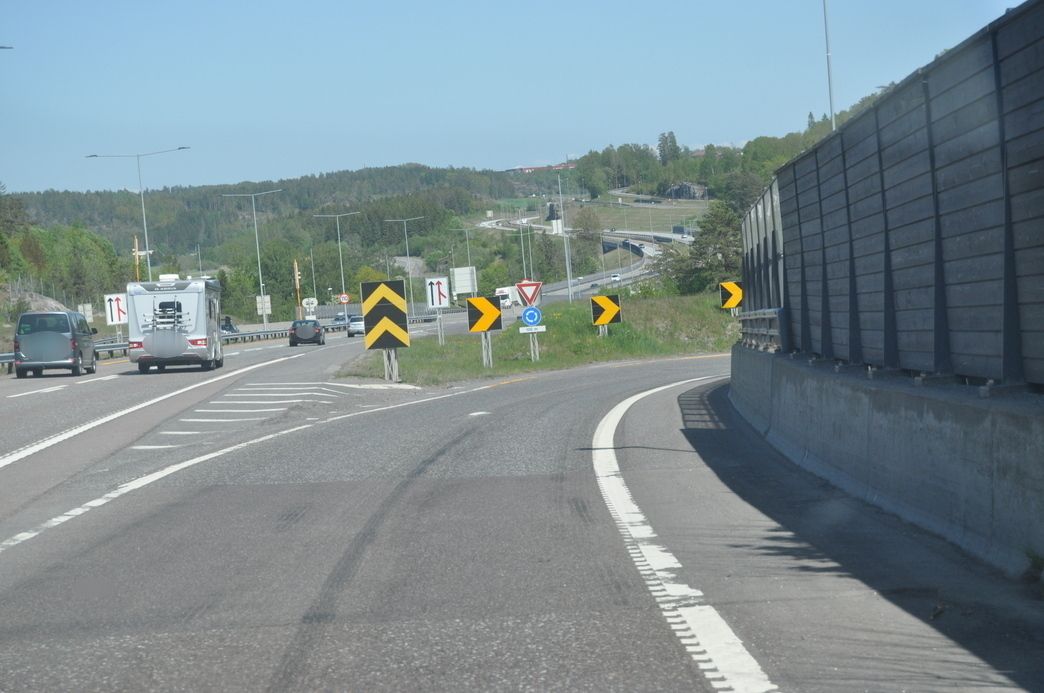 Avkjøringsmarkering på motorveien
