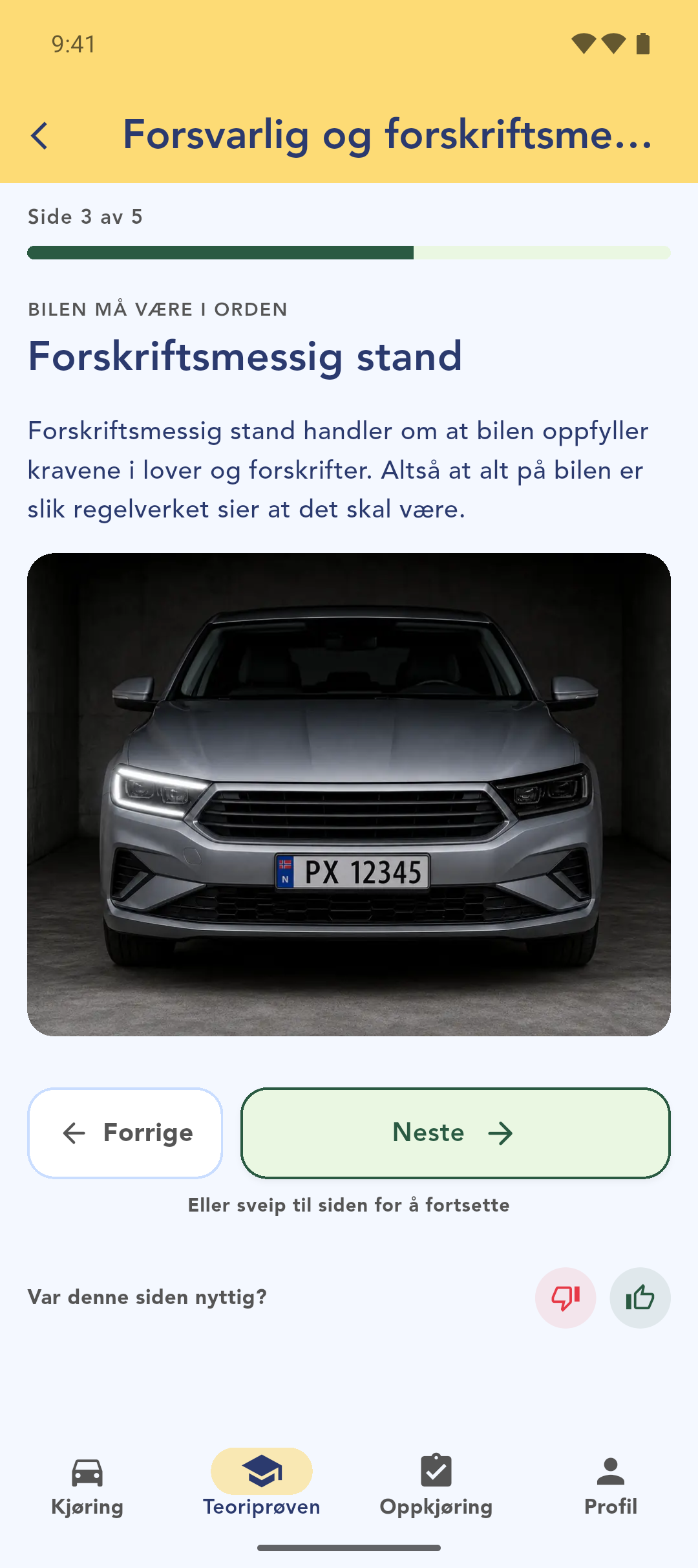 En kursside med bilde av situasjonen