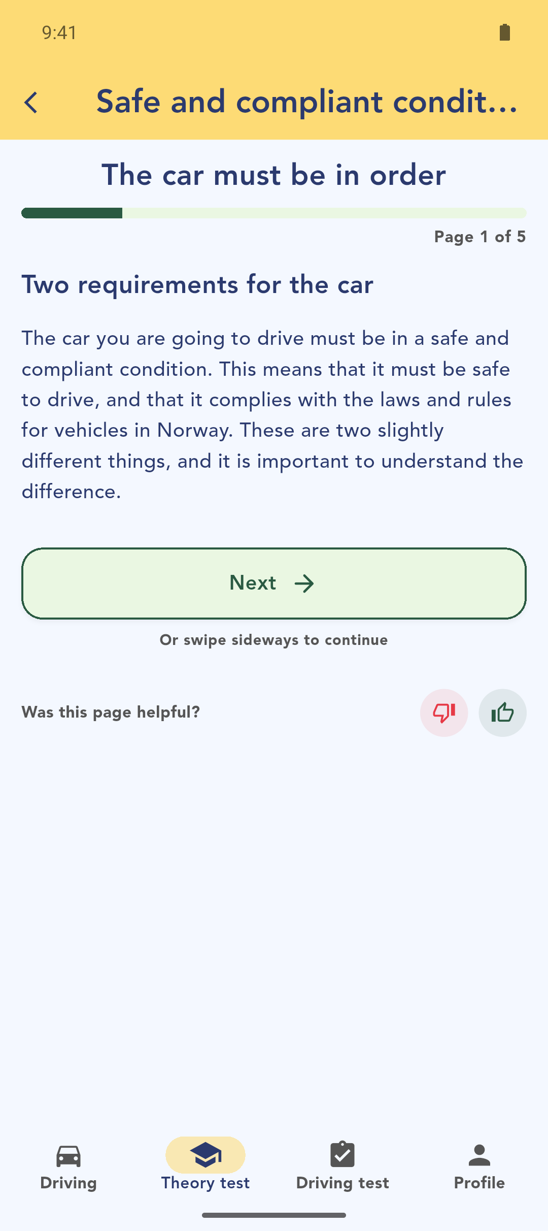 A course page explaining a point in plain text