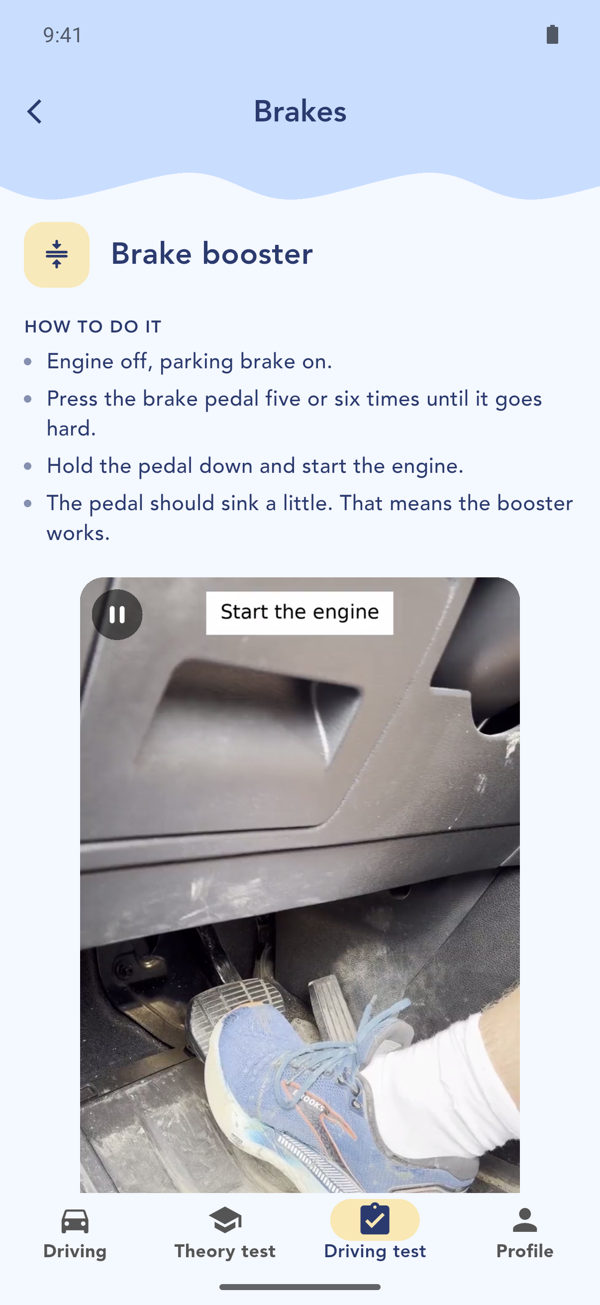 The brake booster check, step by step