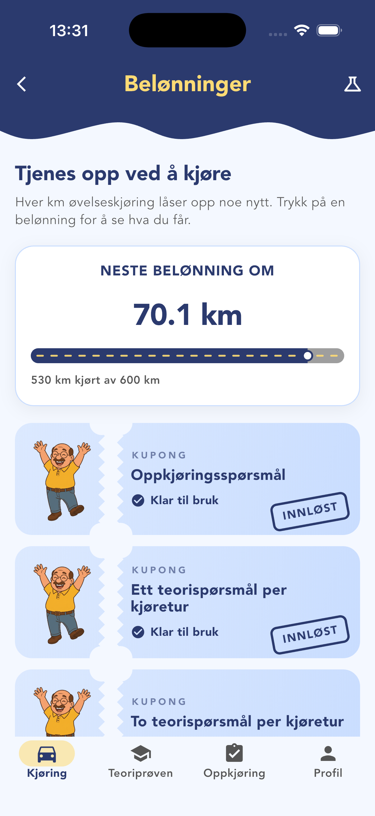Belønninger du låser opp ved å kjøre