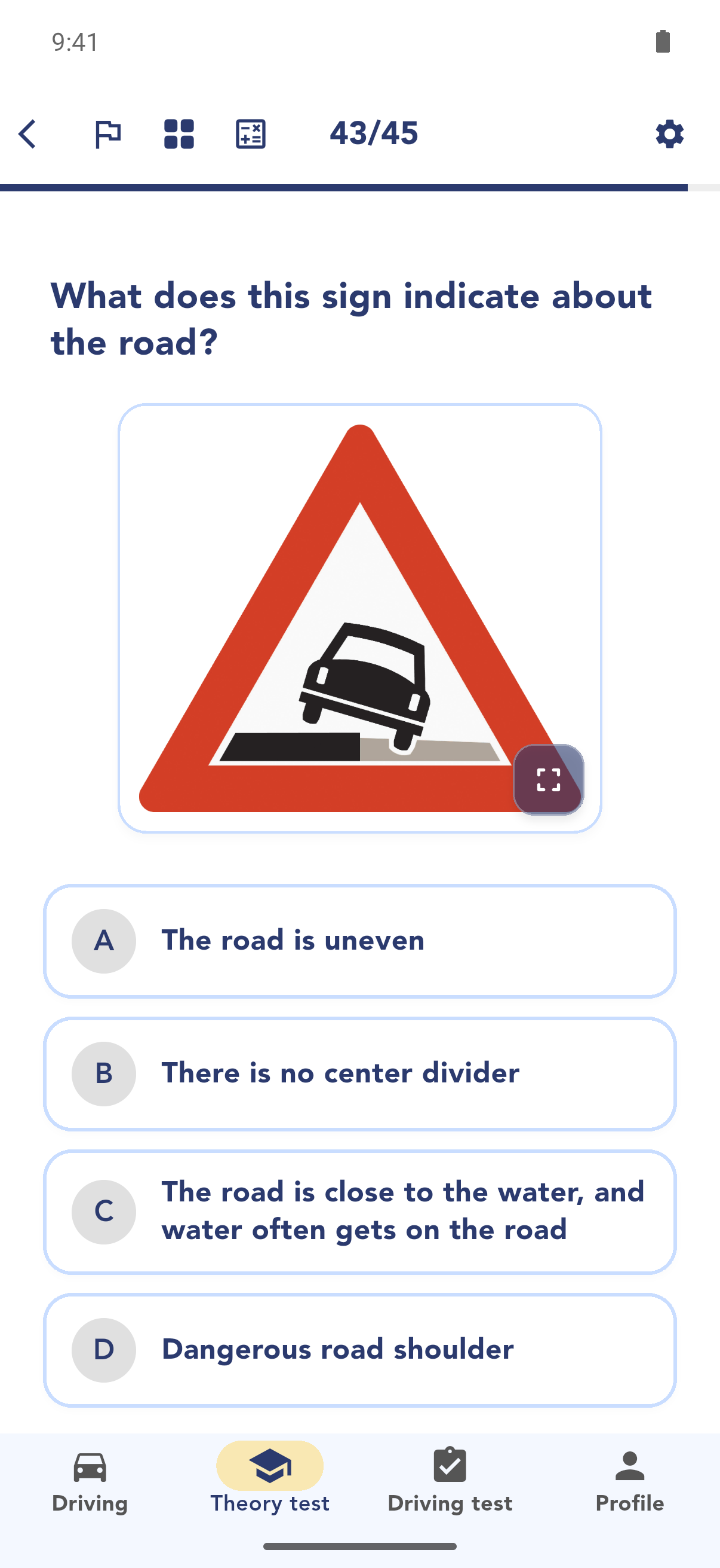 Theory question with image and answer options