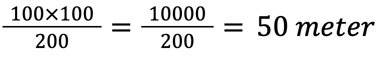100*100/200 = 50