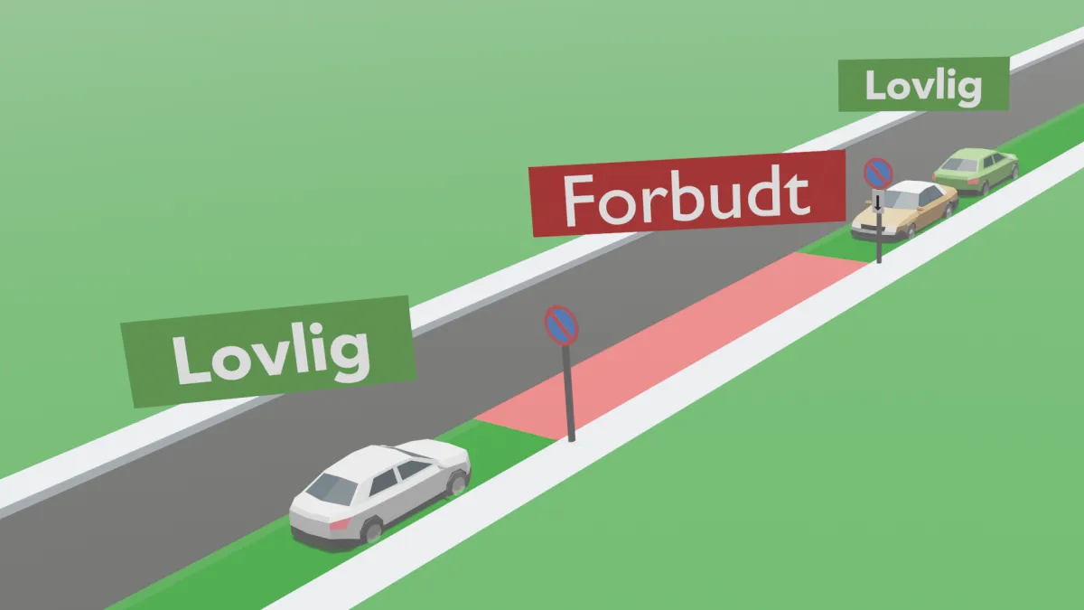 Viser at det er ulovlig å parkere etter parkeringsskiltet fram til neste skilt med pil mot kjøreretningen.