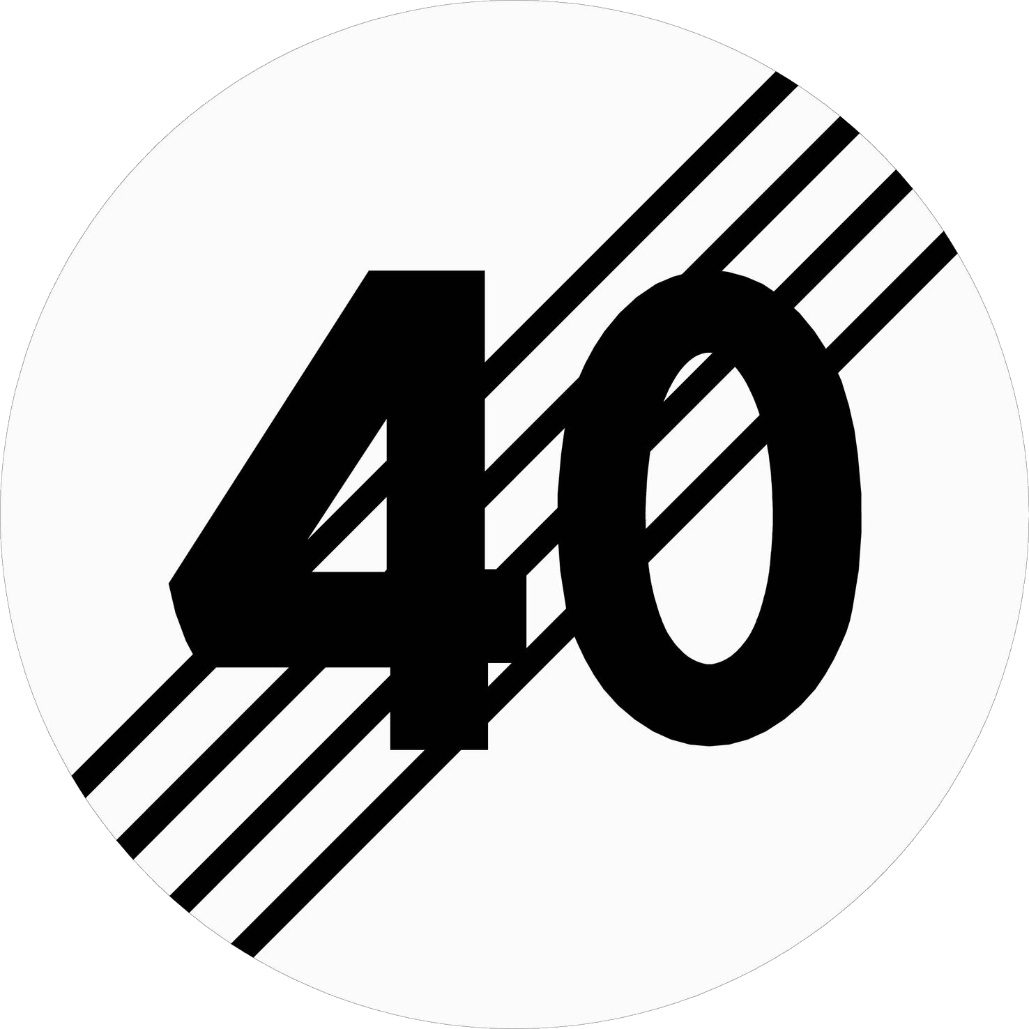 Slutt på fartsgrenseskilt for 40 km/t