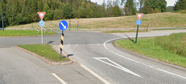 Bile av et vikesymbol nær en vikelinje