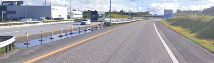 Trafikksylinder i veien