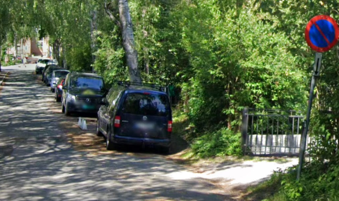 Utstrekning av parkeringsregulering mot kjøreretningen