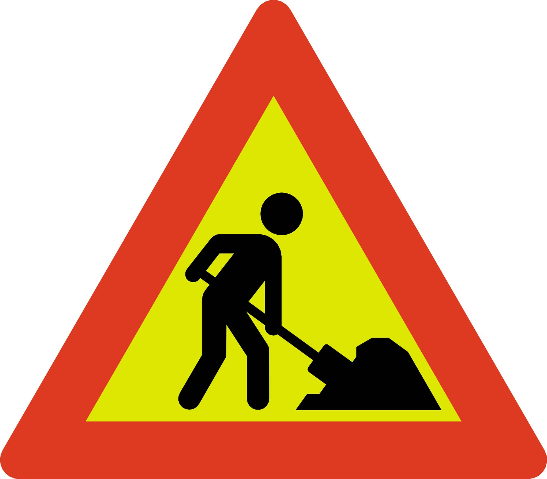 Warns that there may be roadworks