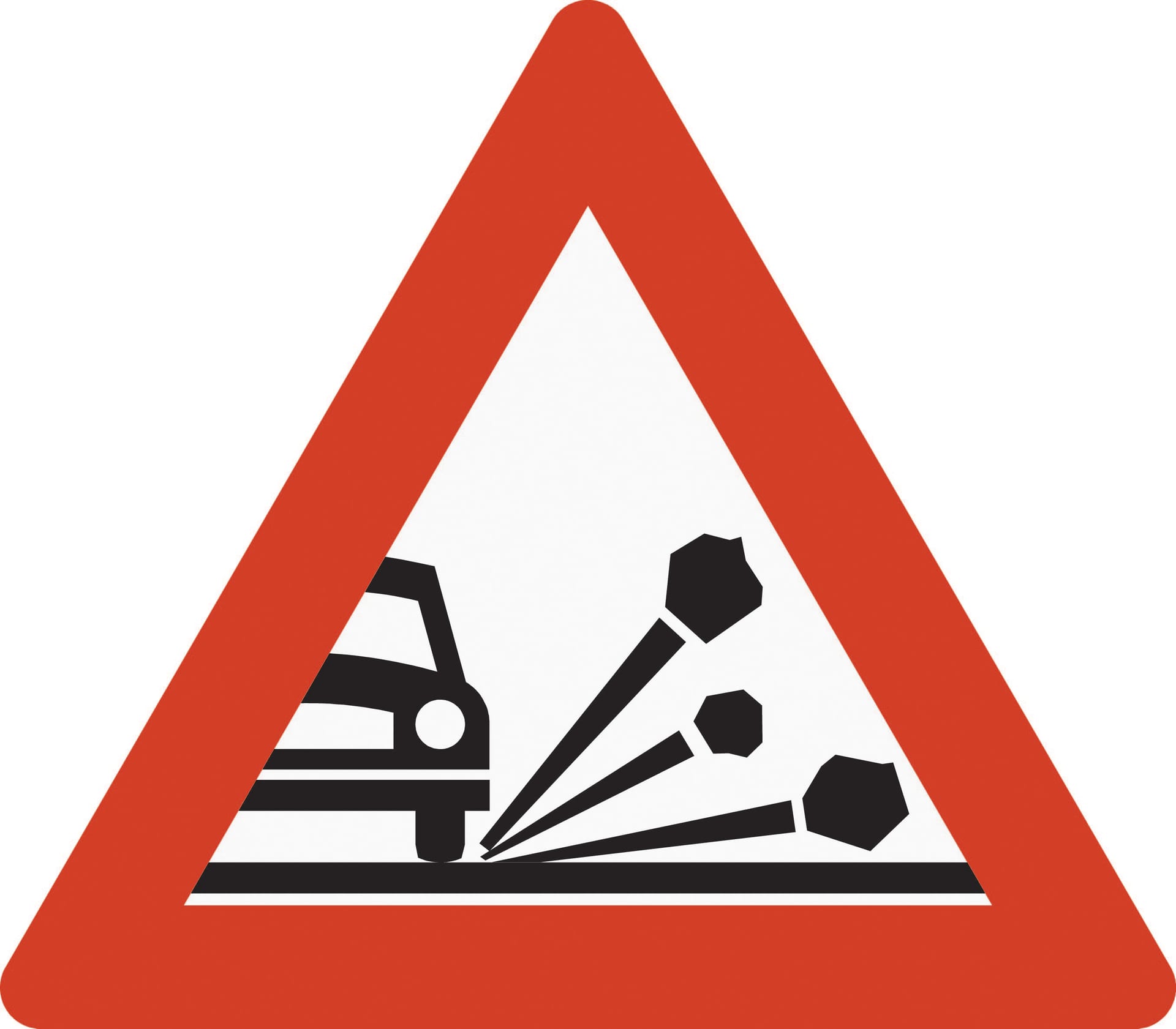 Warns of loose chippings