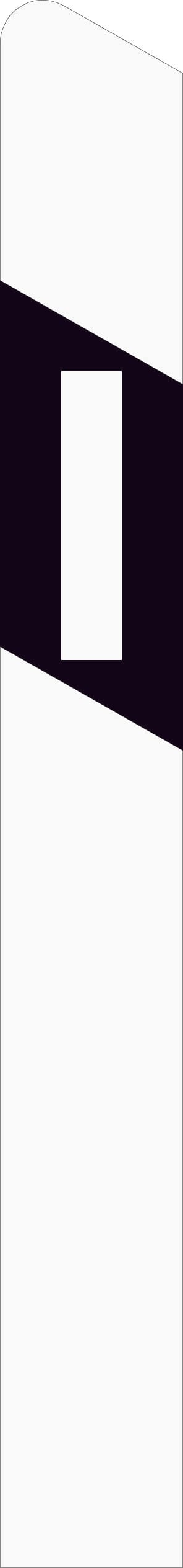 Delineator post (left, median/one-way)