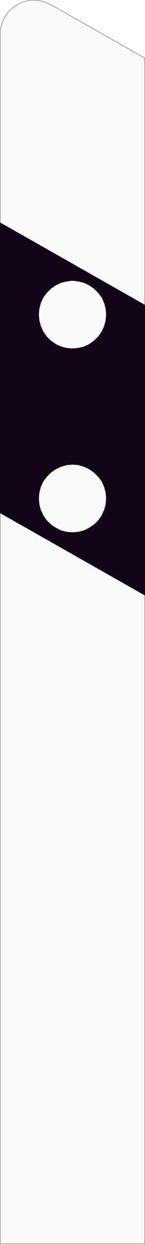 Delineator post (left, two-way without median)