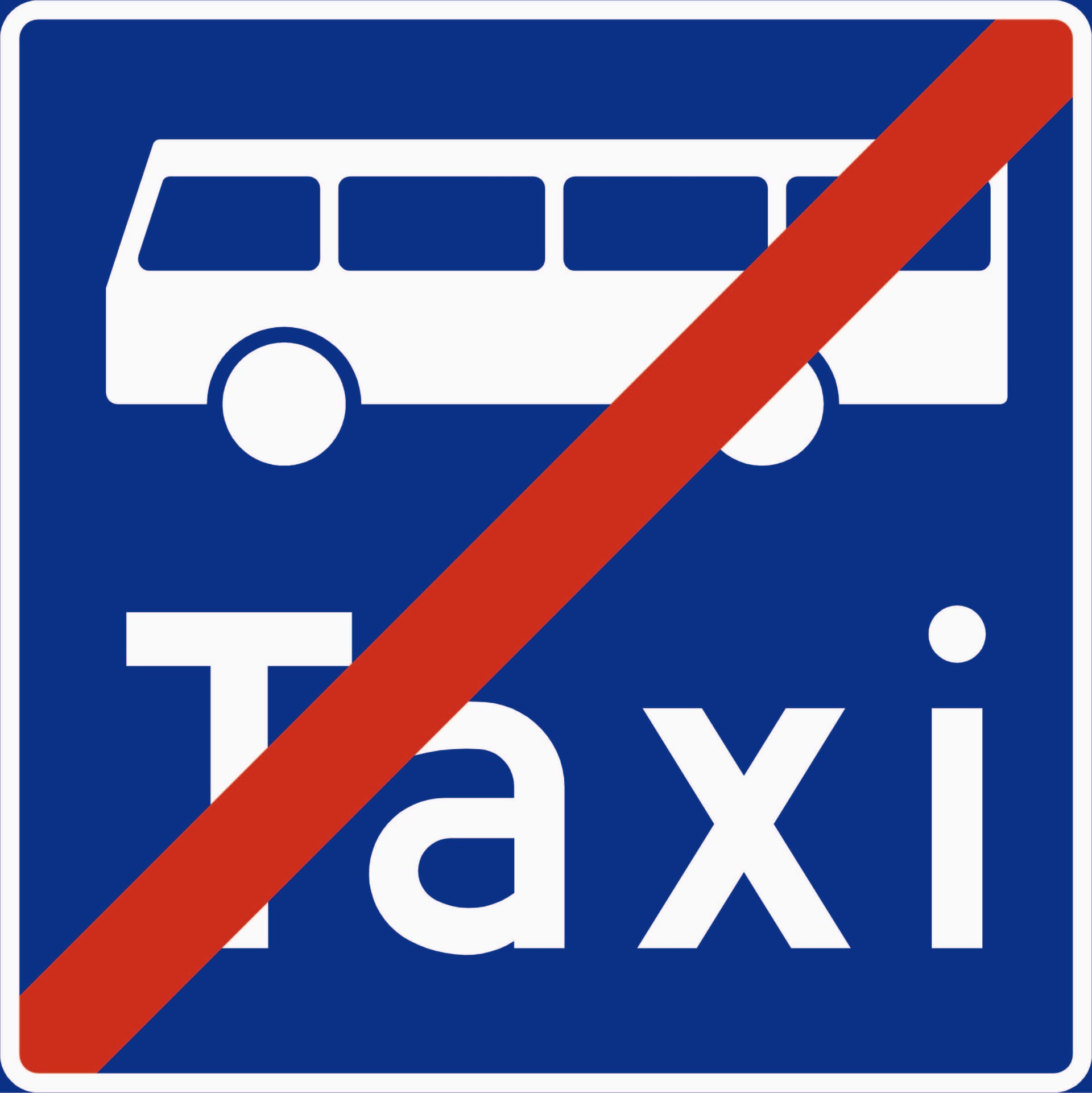 End of bus lane (bus and taxi)
