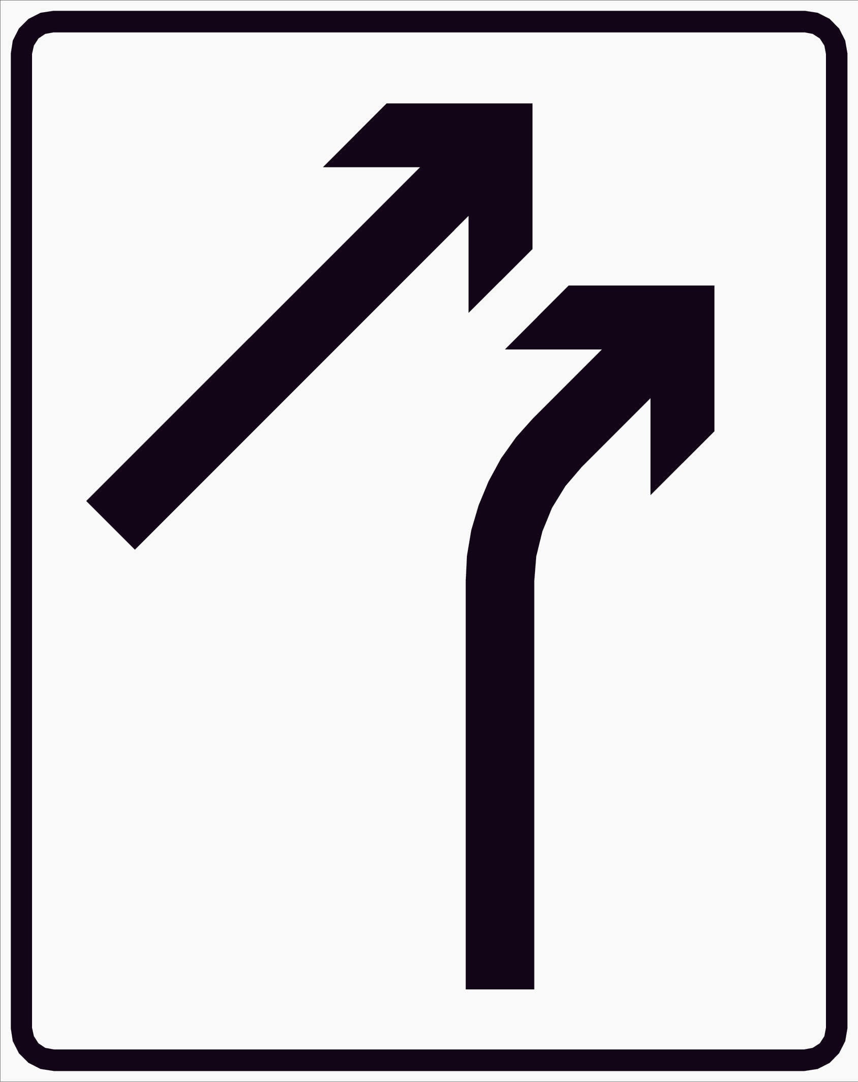 Entry lane continues as a separate lane (variant)