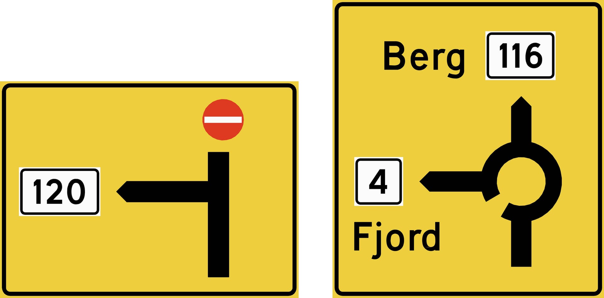 Diagrammatic advance direction sign