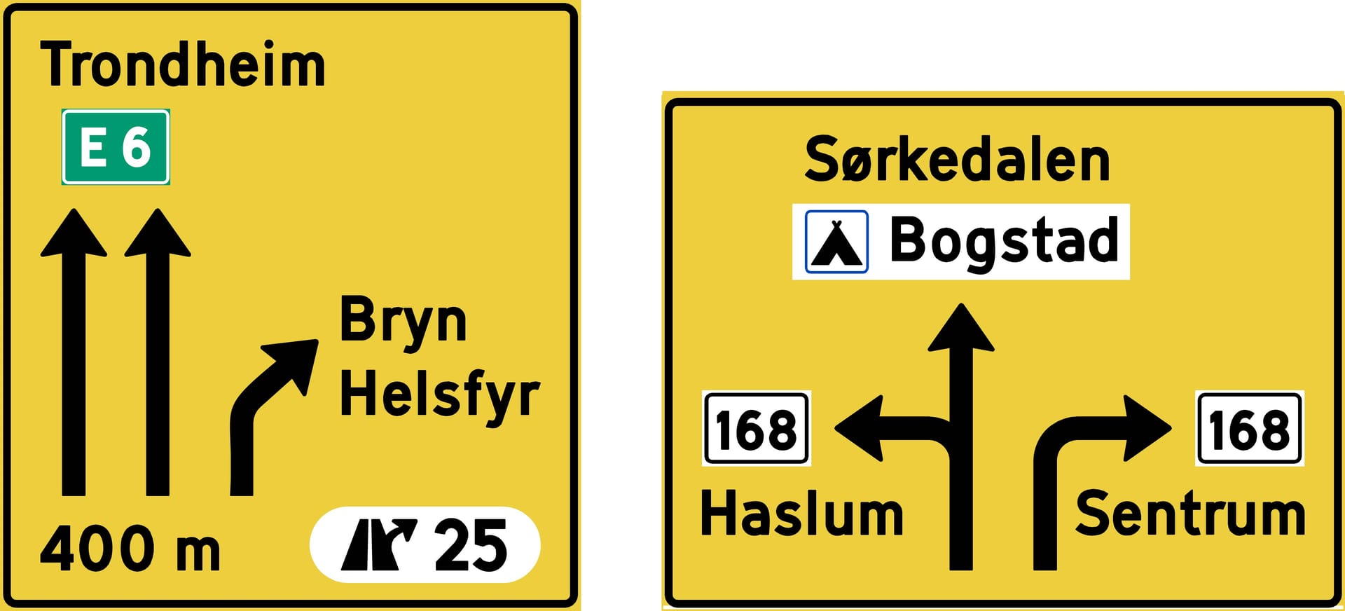 Lane advance direction sign