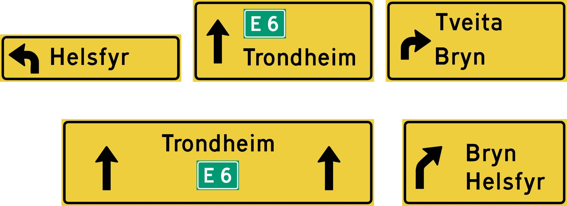 Overhead gantry direction sign